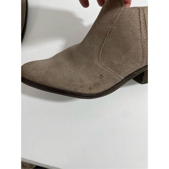 Lucky Brand Women's Folley Slip On Ankle Heeled Booties Gray Suede Leather US 10 - Picture 8 of 9